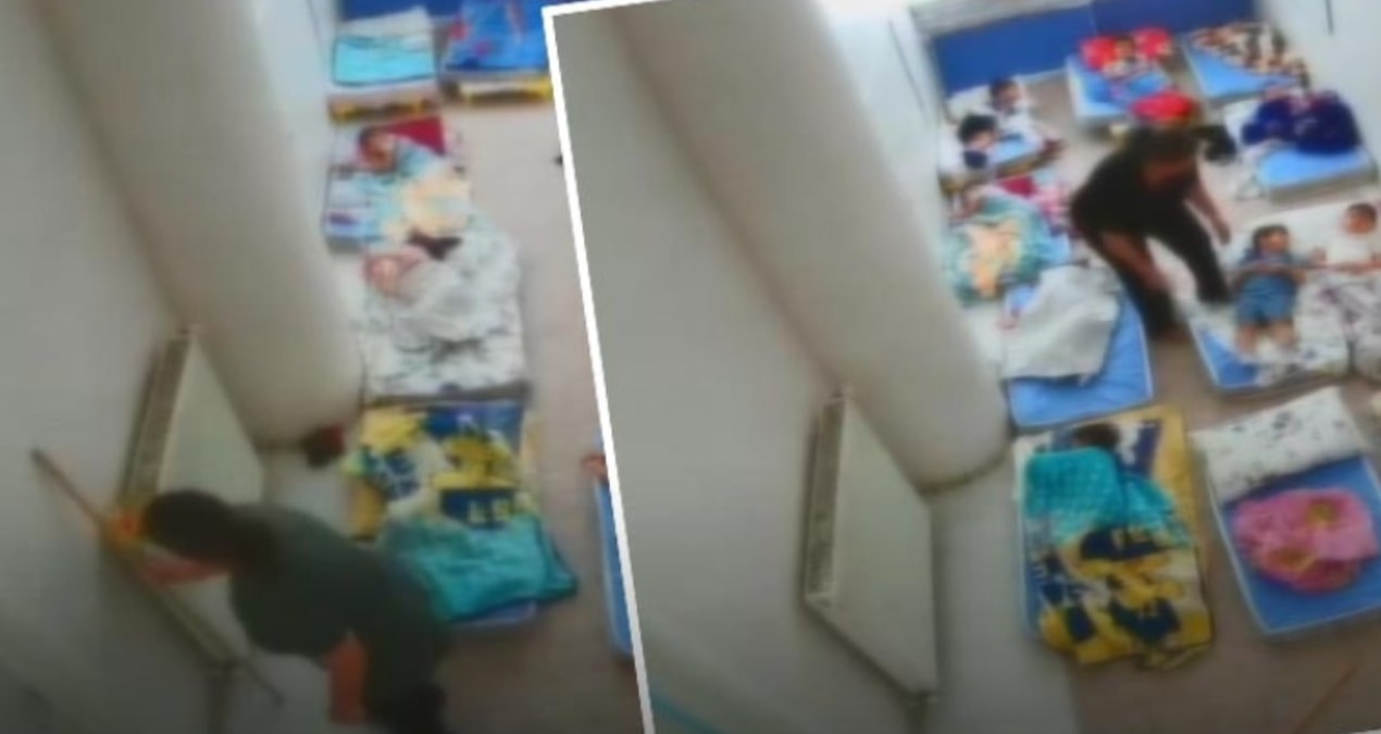 Anaokulunda sopalı dehşet! Kameralar saniye saniye kaydetti